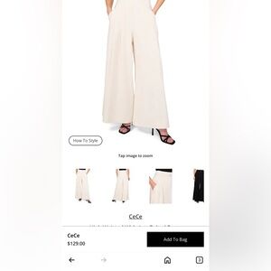 CeCe Cream Wide Leg Palazzo Pants